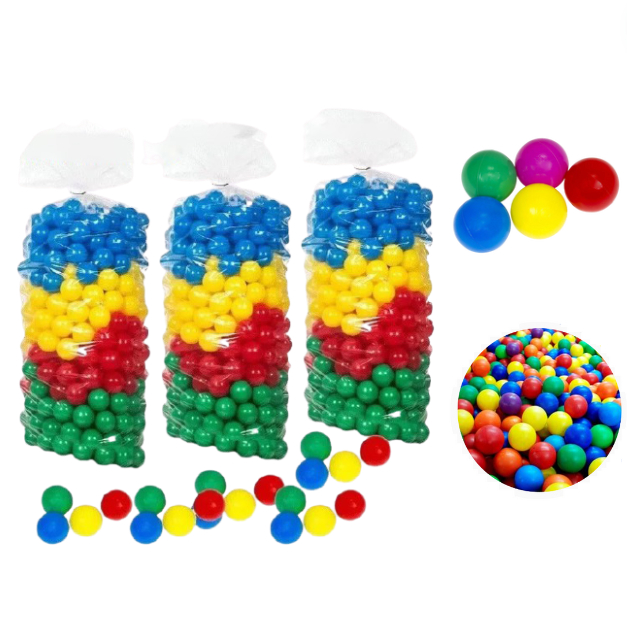 Pacote com 300 Bolinhas Coloridas para Piscina de Bolinhas - Super Resistente 76mm - Não Amassam