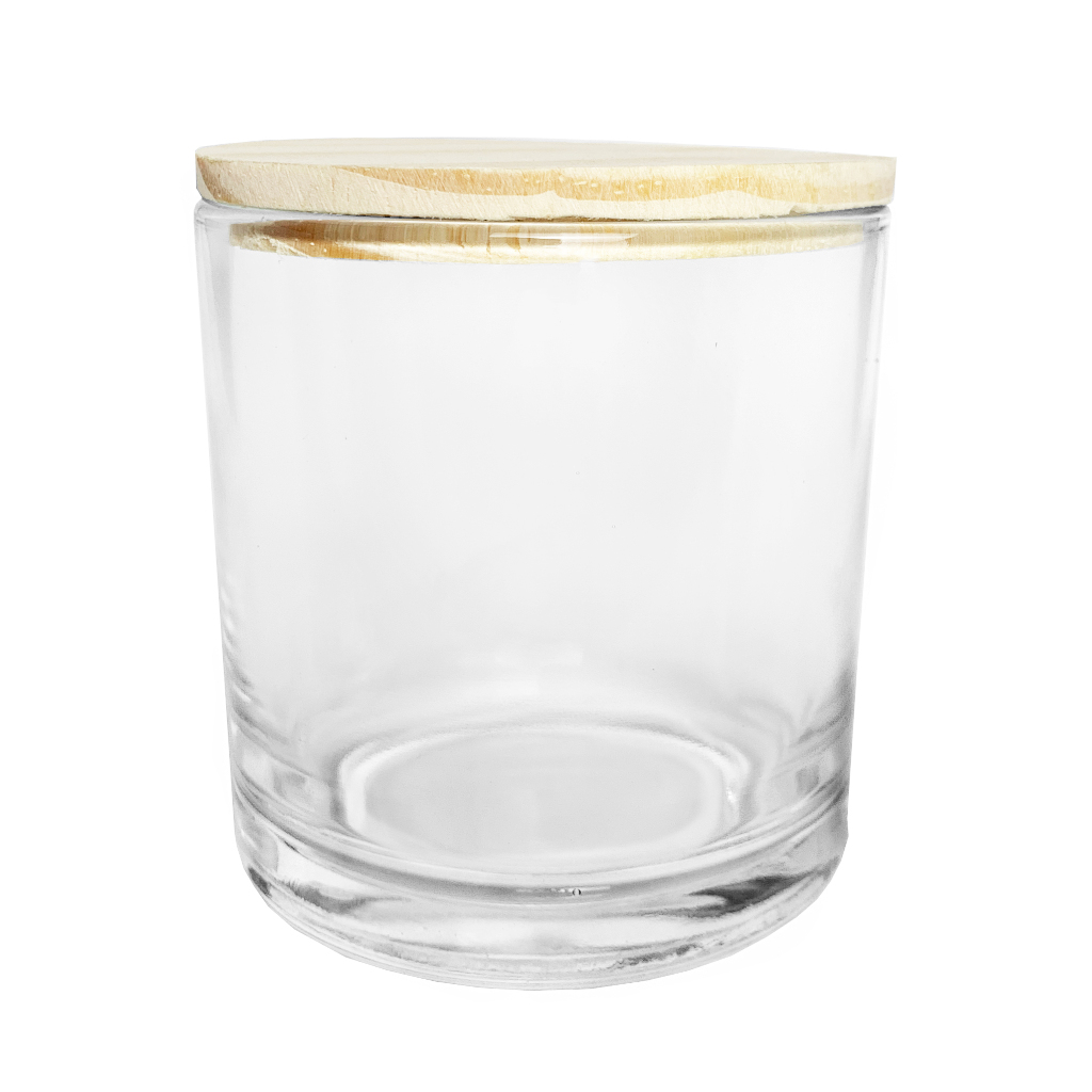 10 Copos Nadir Rocks 265ml com Tampa Madeira para Velas