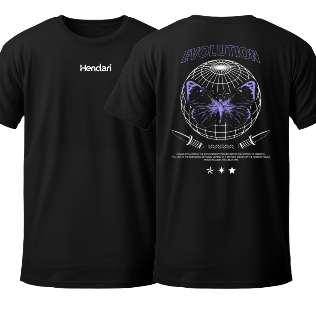 Camiseta Masculina Hendari Evolution -100% Algodão - 1034