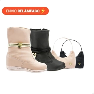 Bota Infantil Feminina Menina Botinha Coturno da Boiadeira Com Bolsinha - sapatinhos.club