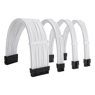 Kit 4 Cabos Extensores Branco PSU 15cm Fonte ATX EPS PCI-e