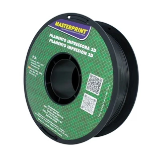 Filamento de Impressora 3D PLA Preto 1.75mm 1KG Fio Flexível Cor Brilha Textura Macia Masterprint