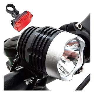 Kit Farol Lanterna Para Bicicleta T6 Com Zoom Recarregável