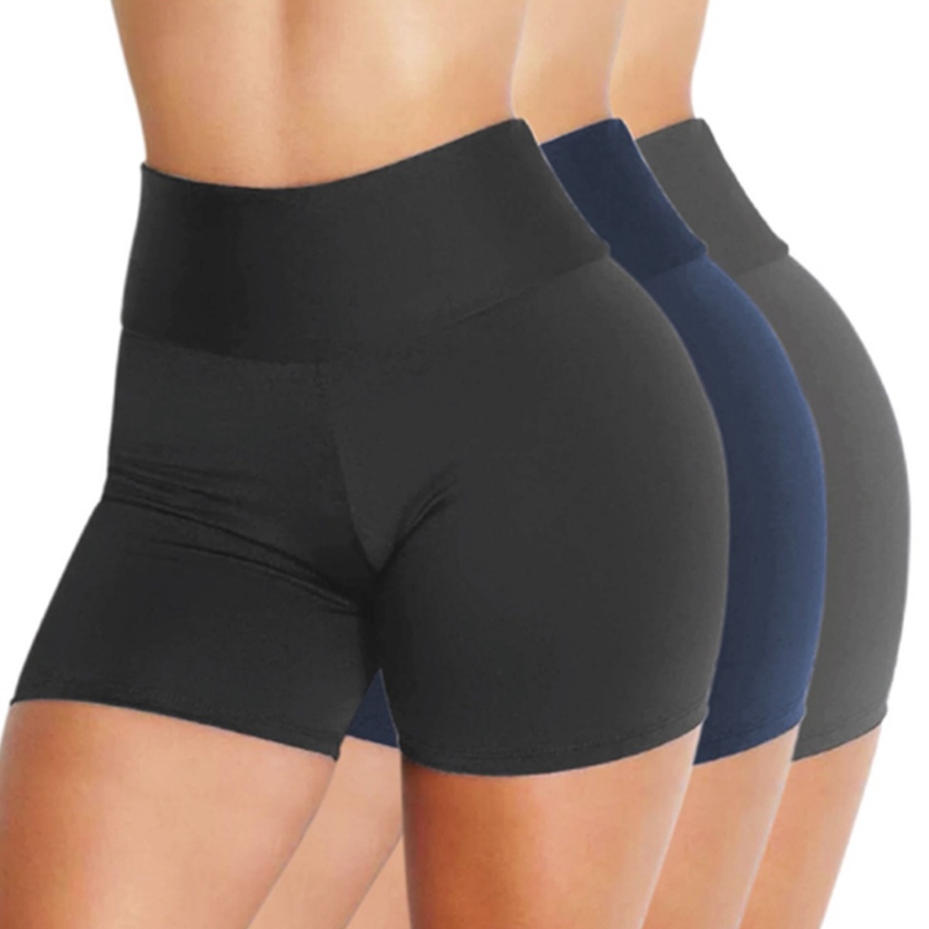 Kit 3 Shorts Suplex Legging Academia Cós Alto Não fica Transparente