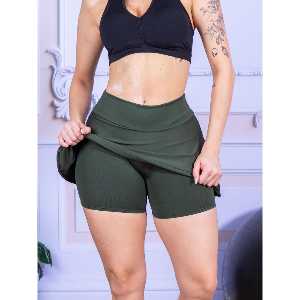 Saia Babado Short Saia Fitness Barato Short Saia De Academia