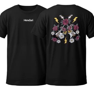 Camiseta Unissex Guitarra e Flores -100% Algodão - 32