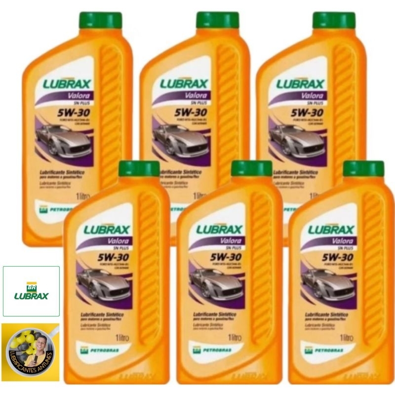 kit 6 Lubrificantes Sintético 5w-30 Valora sn Plus (6 x 1 litro ...