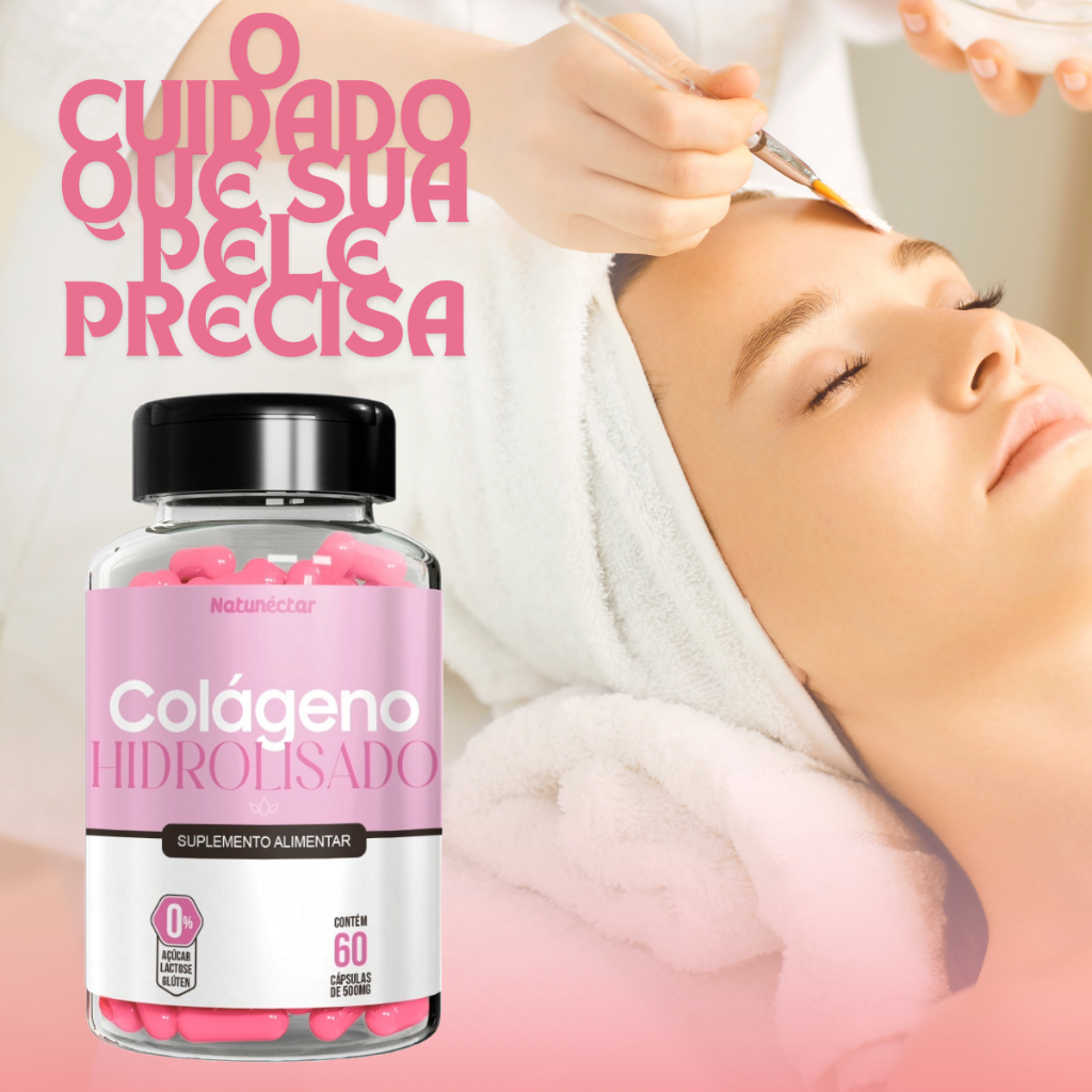 Colágeno Hidrolisado Original Suplemento Natural 60 Cáps Celulite Pele ...
