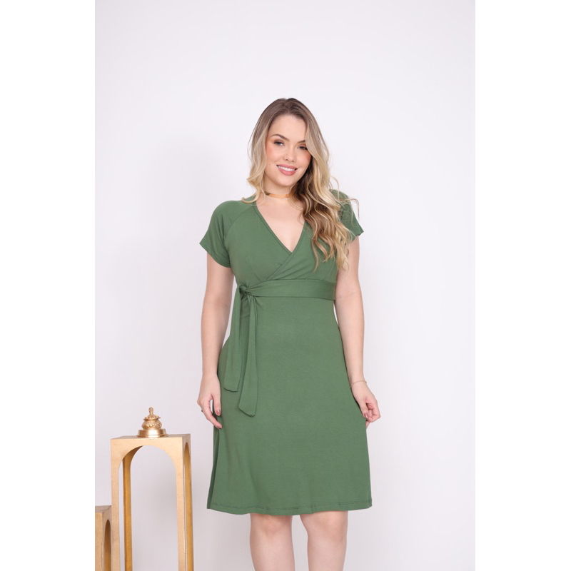 Vestido Moda Evangélica Laço Amarrar