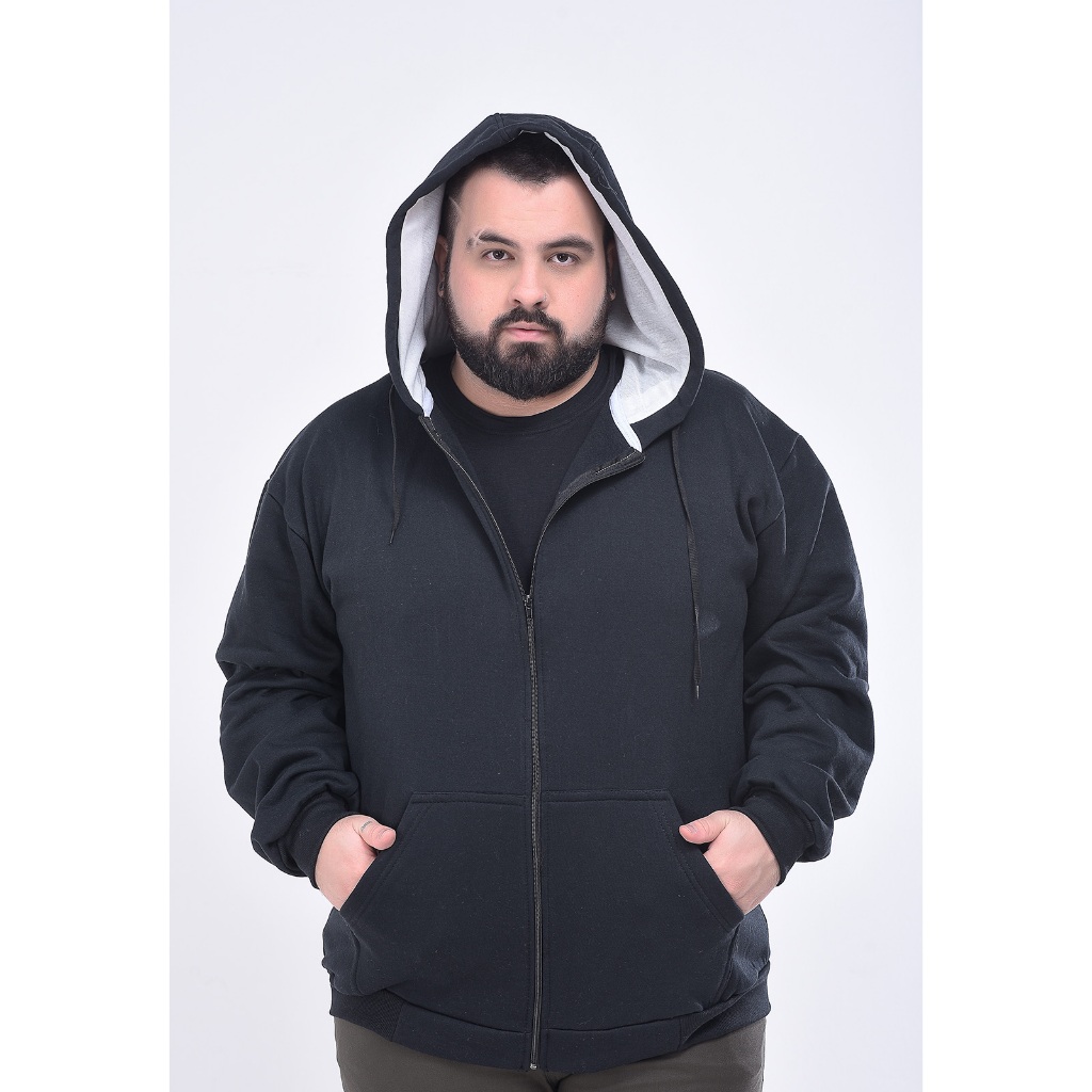 Blusa de Moletom Masculina Plus Size com Capuz