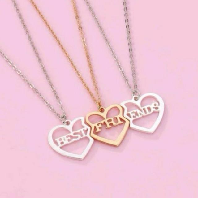 Colar Da Amizade 3 Colar Prata Feminino Corações | Shopee Brasil