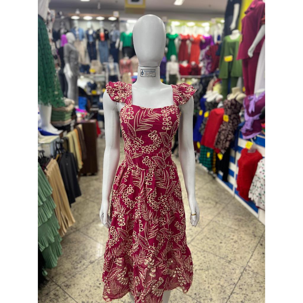 Vestido midi lese com alcinha - MM Modas Oficial