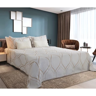 Kit Colcha Casal Queen 3 Peças Montblanc 230 x 260 cm Orvalho Creme