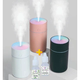 Kit Umidificador de Ar Portátil Neutro RGB + 1/2 Essência Concentrada Hidrossolúvel Difusor Aroma