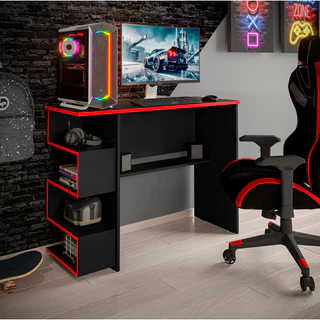 Mesa de Computador Escrivaninha Gamer Elite com Nicho King Moveis - Cores
