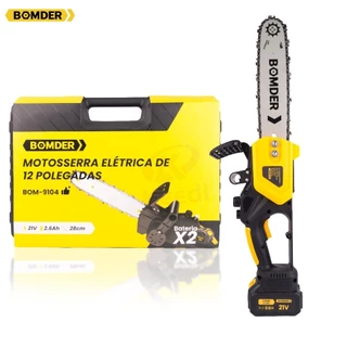 Motosserra Elétrica Bateria 21v Bivolt Portátil 12 Polegadas BOM-9104