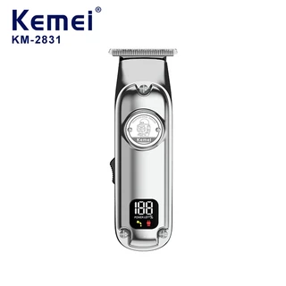 Kemei KM 2831 Máquina De Corte De Barbeiro De Metal Carreento Digital USB Mini Design Corpo De Metal