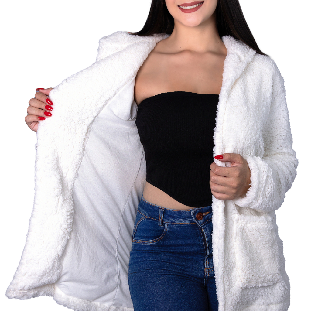 EVALESS Giacca In Pile Sherpa Donna Verde - Cappotto Invernale Con Cappuccio E Tasche, Morbida Felpa Orsacchiotto, Taglia Large
