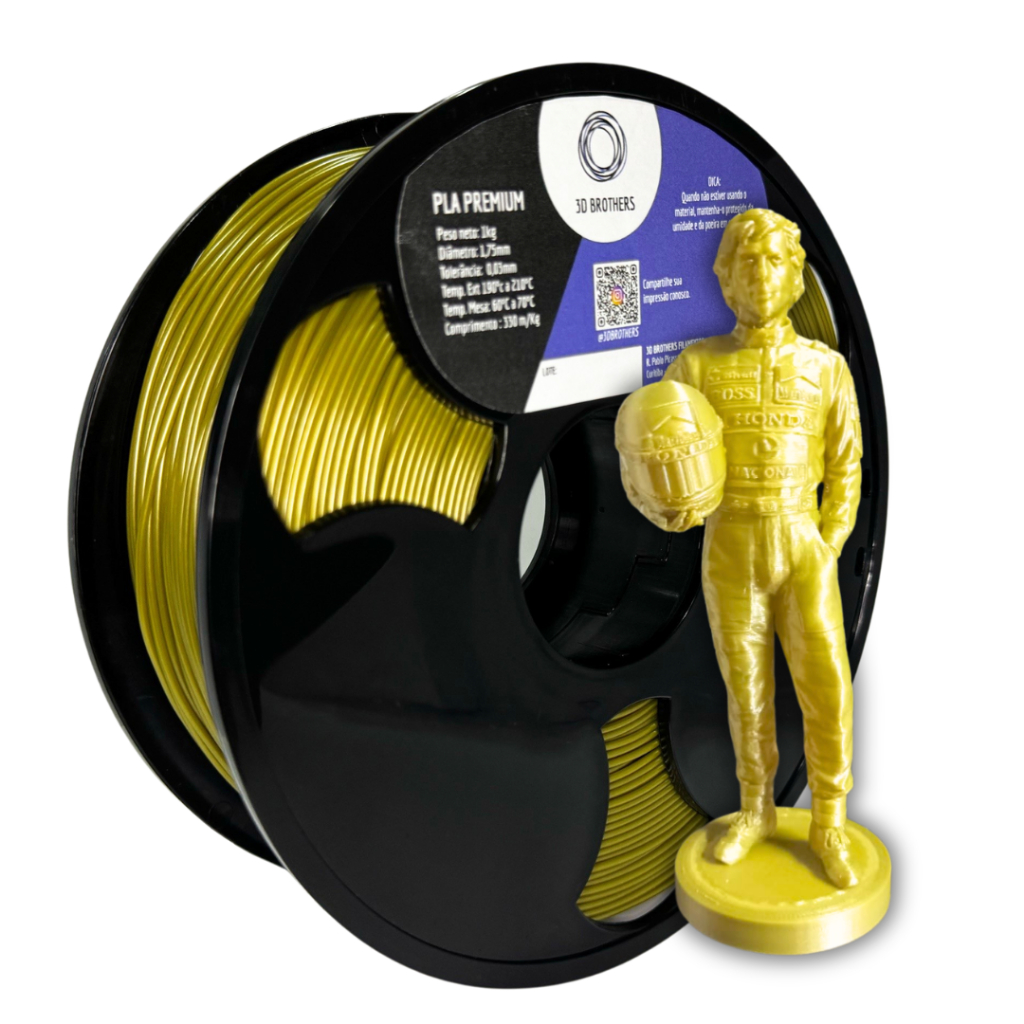 FILAMENTO 3D PLA PREMIUM - OURO VERDE METÁLICO - 3D Brothers