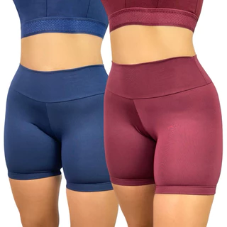 Short Fitness Kit c/2 und Feminino Legging Fitness Bermuda Academia Leg Moda Feminina
