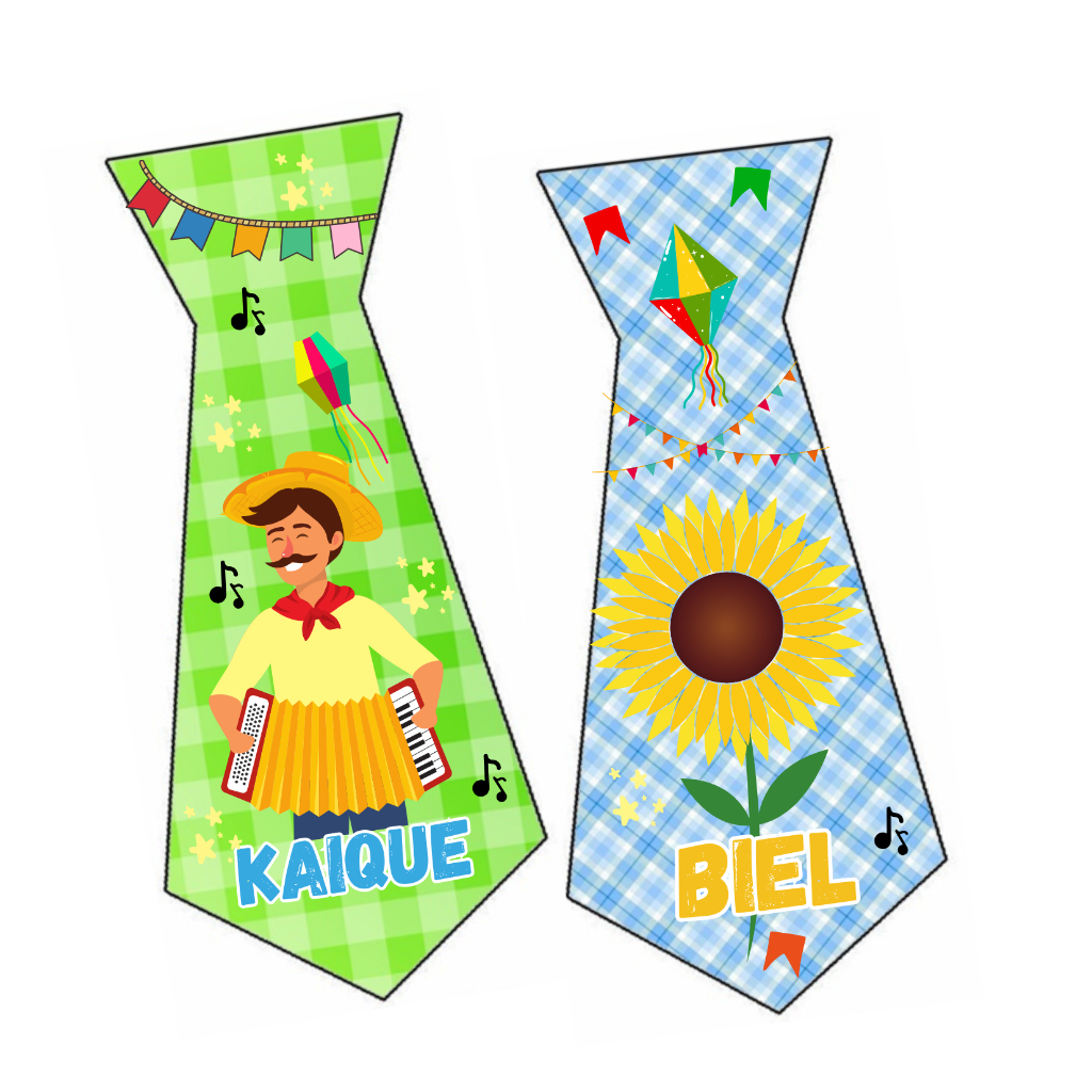 Gravata Junina Caipira Infantil - Festa Junina Personalizada com Nome ...
