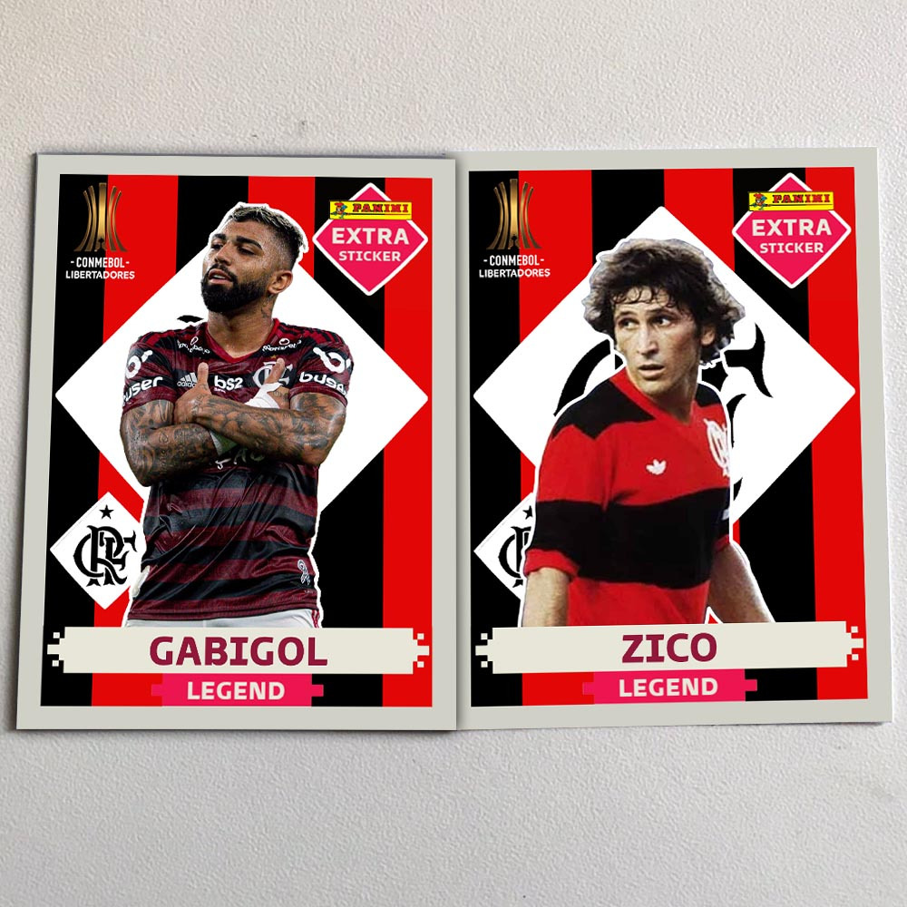 kit 4 Figurinhas Flamengo -Extra Sticker legend - Gabigol - Zico ...