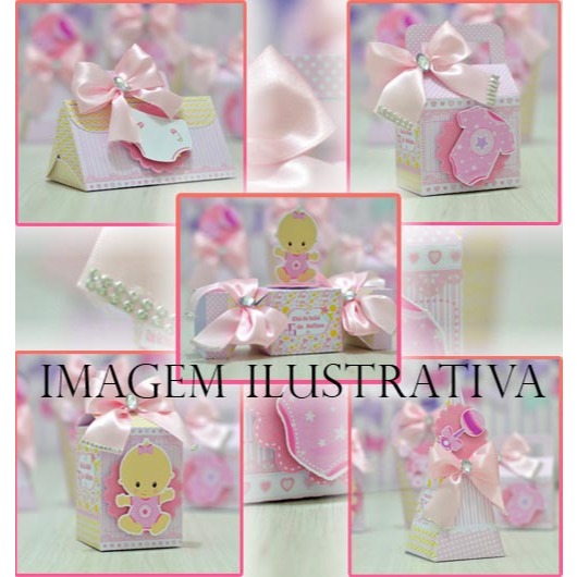 Personalizados Chá de Bebê Menina - PEGUE E MONTE - LEIA ATENTAMENTE A DESCRIÇÃO
