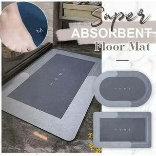 Kit 2 Tapete Absorvente de Secagem Rapida Atiderrapante de Banheiro/Porta de Entrada