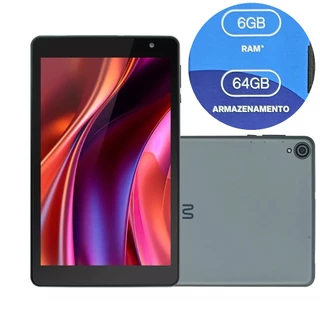 Tablet M8 Multi 6GB RAM + 64GB Camera 2MP/5MP Wi-Fi Bluetooth USB-C 8” Cinza - NB426