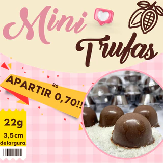MINI TRUFAS DE CHOCOLATE- 50 UNIDADES-EMBALAGEM SEGURA