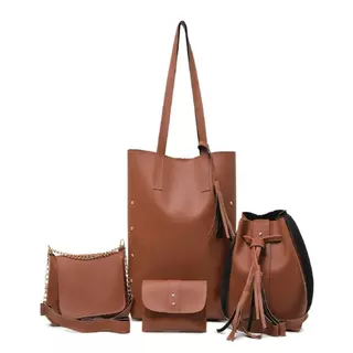 Kit 04 Bolsas Feminina Sacola Tiracolo Transversal e Carteira