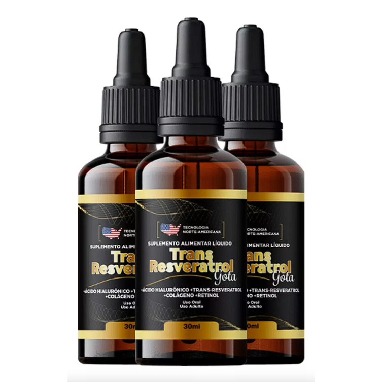 Trans Resveratrol suplemento Do Rejuvenescimento 30ml 3 Unidades