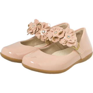 Sapatilha Infantil Flor Verniz Feminina de Menina Preto Dourado Branco Nud 20 ao 27 Leve Confortável
