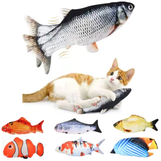 Brinquedo Para Gato Peixe Elétrico Recarregável Interativo Com Catnip