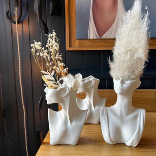 Kit 2 vasos luxo - BUSTO E PERFIL - Vaso Decorativo para Casa Geral