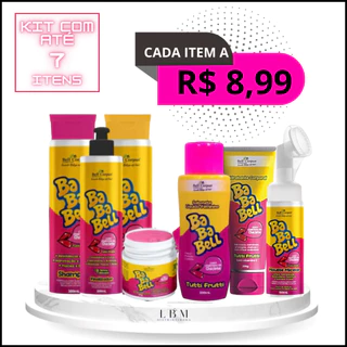 Kit Shampoo e Condicionador Cronograma Capilar Mascara Finalizador Bababell Bell Corpus Tutti Frutti