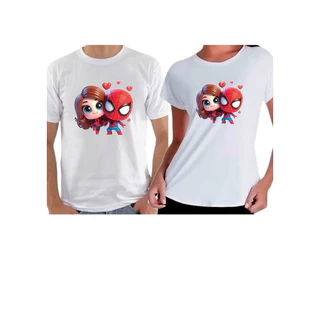 kit camisa casal dia dos namorados homem aranha