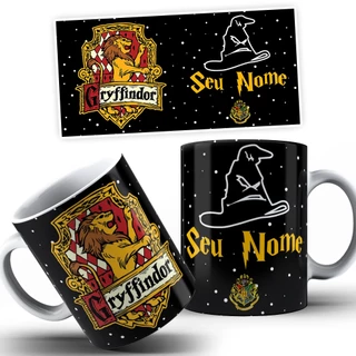 Caneca Personalizada Harry Potter Escudos Casas Grifinória Sonserina Lufa Lufa Corvinal Hogwarts Personalizada Com Nome