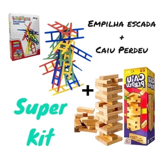 Jogo Caiu Perdeu Torre Maluca De Equilíbrio Divertida Coordenação pais e filhos e Interativo Escada Equilibrista 20 Peças