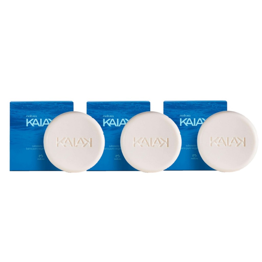Kit Com 3x Sabonete Kaiak Masculino Natura 90g