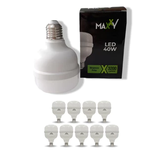 Kit 10 Lâmpadas super LED Bulbo 40W Branco Frio 6500k
