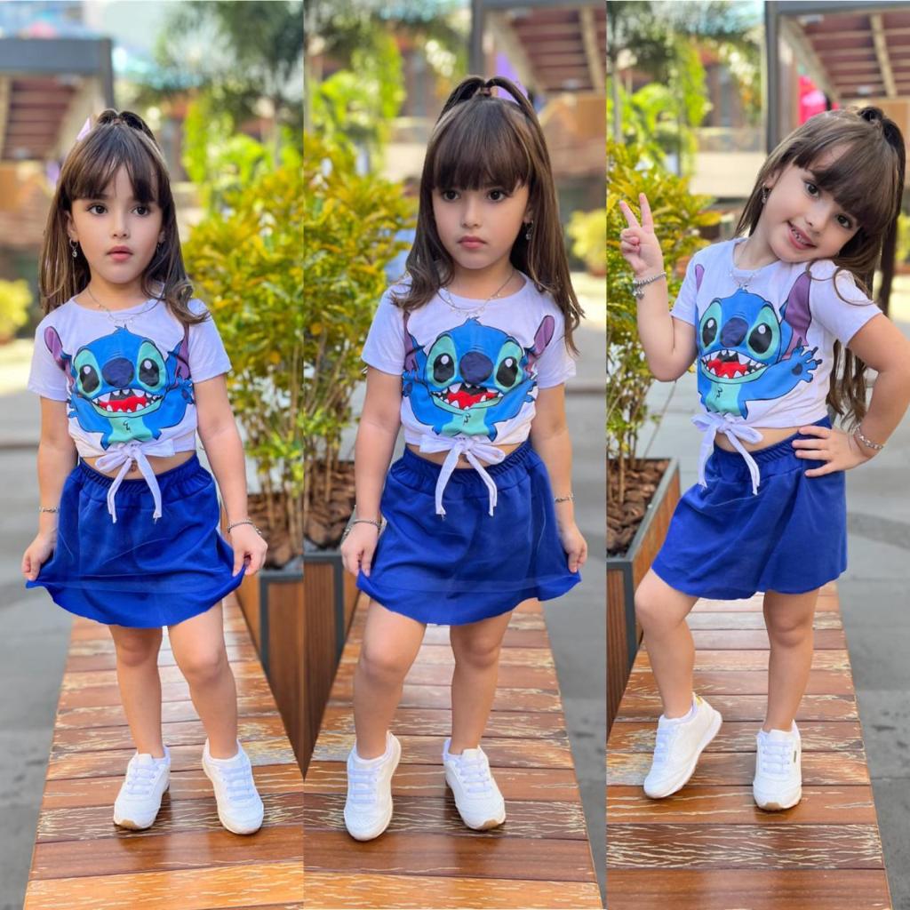 Lilo Stitch Conjunto Vestido Infantil Menina Lançamento | Shopee Brasil