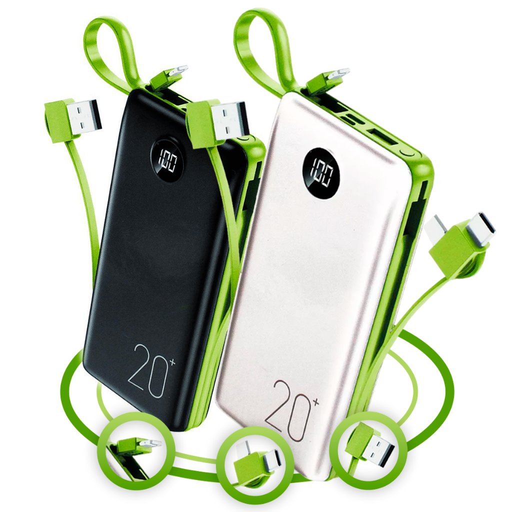 Power Bank 20.000mhA Carregador Turbo Portátil Com Display