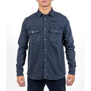 Camisa Jeans Masculina Grasso Lavado com Stretch - Lavagem Escura - Manga Comprida - Nicoboco - Alta Qualidade