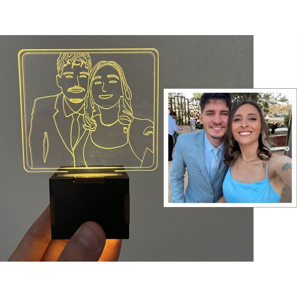 Luminária de Foto Presente Para Namorado, Romantico, Casal, Pai, Dia dos Pais, Mãe, Dia das Mães