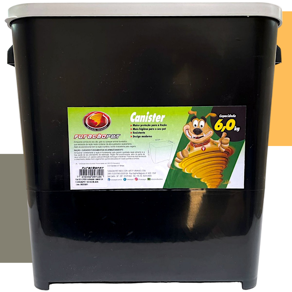 Porta Ração Pet 6kg ou 15kg Tampa Máxima Vedação Para Conservação do Alimentos do Seu Pet e Alça