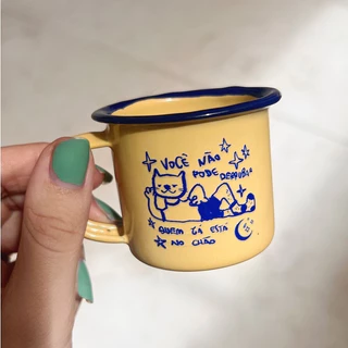 Xícara 100ml Gato da Motivação - Amarela