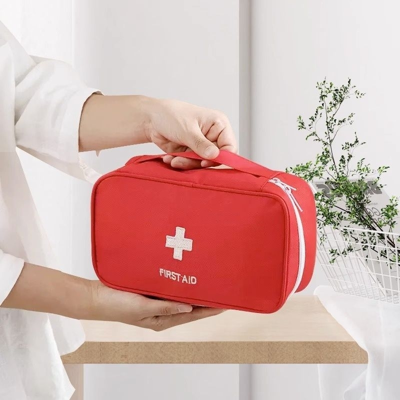 (Baratinha）Necessaire Primeiros Socorros Porta Remédio Kit Viagem