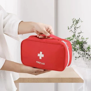 (Baratinha）Necessaire Primeiros Socorros Porta Remédio Kit Viagem