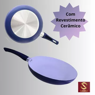 Frigideira SUPER Antiaderente em Alumínio com Revestimento Cerâmico 26cm - AZUL